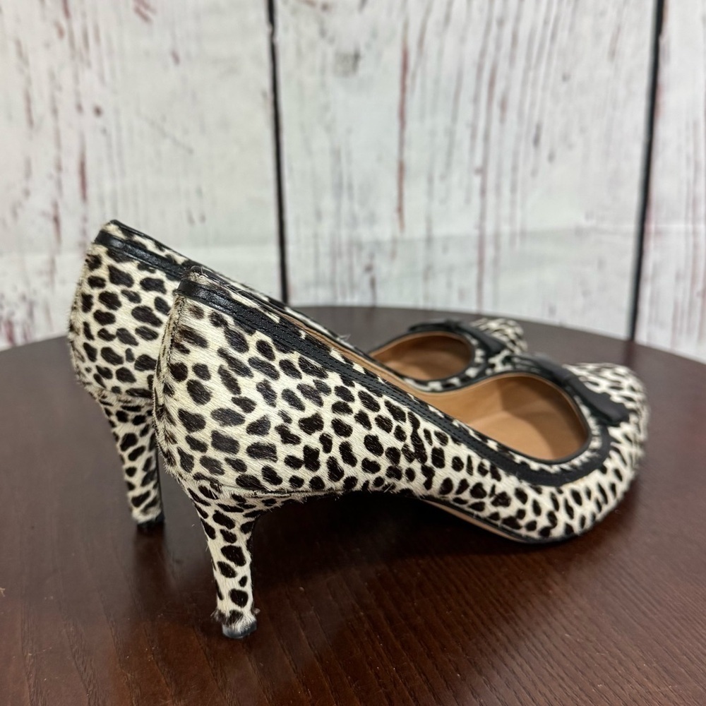 Ann Taylor leopard print Calf Hair, Calf Leather 3” heeled almond toe pumps 7.5 - Picture 12 of 14